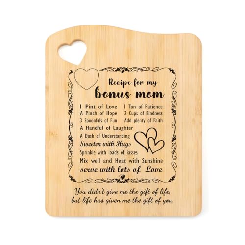 NCCHDZSW Geschenke für Mama Bambus Schneidebrett Graviertes Bambus Schneidebrett Geburtstagsgeschenk für Mama Bambus Schneidebrett mit Gedrucktem Text Geschenk für Mama Geschenk zum Muttertag von NCCHDZSW