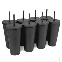Mattschwarze 22Oz Skinny Wiederverwendbare Acrylbecher Mit Deckel Und Strohhalmen Bpa-Frei |Schwarze Tasse Stroh |Schwarzer Becher | Starbuck von NCGDesign