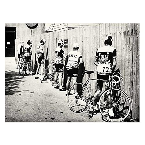 NCHEOI Schwarz-weiß Badezimmer Dekoration Männer Rennrad Druck Fahrrad Vintage Foto Poster Geschenk für Wandkunst Bilder 30x40cm Rahmenlos von NCHEOI