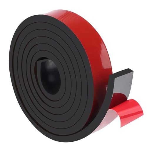 5 m Gummistreifen Selbstklebend, Self-Adhesive Rubber Strips 5 m (L) x 25 mm (W) x 3 mm (D) Solid Rubber Profile Gummi Selbstklebend for DIY Seals Protection Anti-Vibration von NCOALE