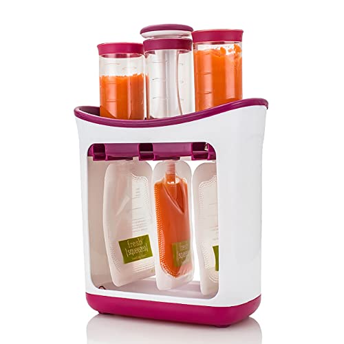 Squeeze Station Squeeze Station für Babynahrung mit 10 Quetschbeuteln Babynahrung BPA Frei Squeeze Maker für Smoothie Fruchtsaft Food Maker für Zuhause Küche Babys Kleinkinder von NCONCO