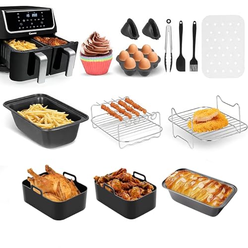 Zubehör für Heißluftfritteusen, 21-teiliges Zubehörset für Heißluftfritteusen Silikon-Einlagen für Ninja AF400EU AF300EU Dual-Heißluftfritteuse Zubehör für Heißluftfritteusen Zubehör für Heißluftfritteusen, 21-teiliges Zubehörset für Heißluftfritteusen Silikon-Einlagen für Ninja AF400EU AF300EU Dual-Heißluftfritteuse Zubehör für Heißluftfritteusen von NCONCO