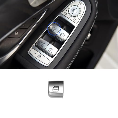 Fensterschalter-Tastenabdeckungen für Innenfenster, kompatibel mit Mercedes Benz C E GLC-Klasse W205 2015-2021 W253 2016-2021 vorne rechts Fensterschalterabdeckung Druckknopfkappen (vorne links) von NCOUUOCN