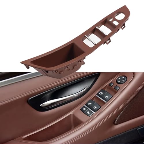 NCOUUOCN Auto Fahrerseite Armlehne Innentürgriff kompatibel mit BMW 5er-Serie F10 F11 F18 520 523 525 528 530 2010–2016, Ersatz für Türgriffabdeckung (rotbraun) von NCOUUOCN
