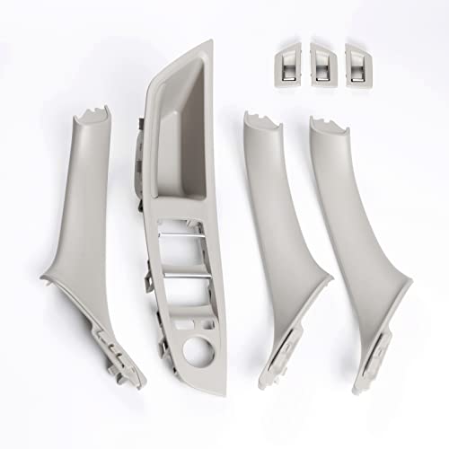 NCOUUOCN Kompatibel mit BMW 5er F10 F11 F18 Auto-Innentürgriffe Hauptfahrer-Beifahrer-Armlehne Grau Beige Schwarz (Grau/7 PCS) von NCOUUOCN