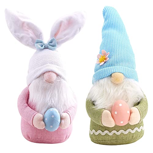 Ostern Deko Wichtel Handgemachte, Plüsch Osterhasen Zwerg, Frühlingdeko Handgemachte Osterpuppe Geschenke Osternschmuck, Hase Deko Tischdekoration, für Kinder Home Decorations Familie Innen Draußen von NCQiFei