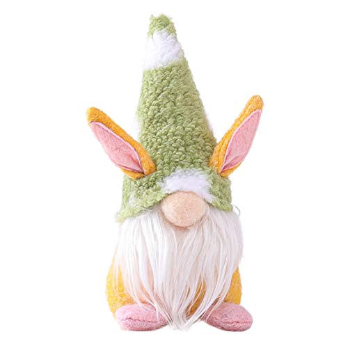 NCQiFei Ostern Deko Wichtel Handgemachte, Plüsch Osterhasen Zwerg, Frühlingdeko Handgemachte Osterpuppe Geschenke Osternschmuck, Hase Deko Tischdekoration, Decorations Innen Draußen (3-grün) von NCQiFei