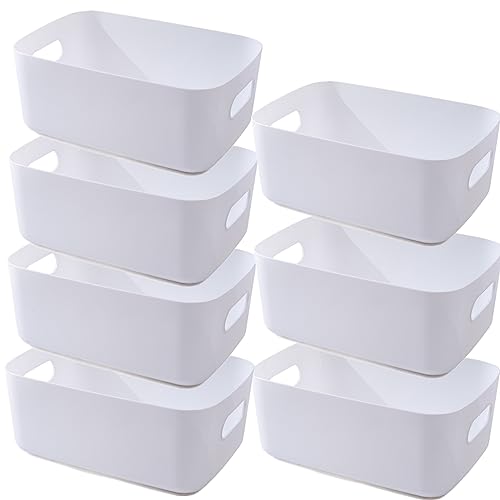 NCRGB 7 Weiß Aufbewahrungsbox Kunststoff Aufbewahrungskorb mit Griffen 25×18×10cm,Badezimmer Küchenschrank Organizer,Aufbewahrungskorb Aufbewahrungsbox Küche,Boxen Aufbewahrung für Küche,Bad NCRGB 7 Weiß Aufbewahrungsbox Kunststoff Aufbewahrungskorb mit Griffen 25×18×10cm,Badezimmer Küchenschrank Organizer,Aufbewahrungskorb Aufbewahrungsbox Küche,Boxen Aufbewahrung für Küche,Bad von NCRGB
