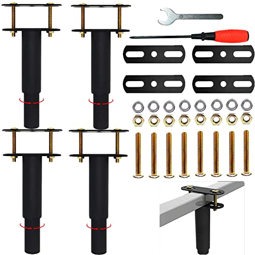 4 Bettbeine,verstellbare möbelfüße 18-33cm,Einziehbar Bettfüße,Strapazierfähig,Lattenstützbein,Metall-Möbelstützfüße,Geeignet für Schrank,Sofa,Bettgestell(Schraubenschlüssel,Schraubendreher enthalten) von NCRGB