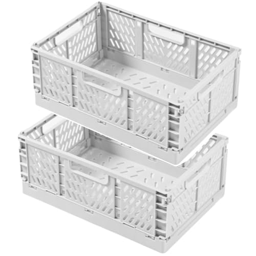 NCRGB 2 Stück Klappkiste Aufbewahrungskorb(30×20×12cm) Groß Stapelbar Klappbox Klappkisten Körbe Aufbewahrungskiste Korb Aufbewahrung,Storage Boxes,Klappkorb für Küche Schlafzimmer von NCRGB