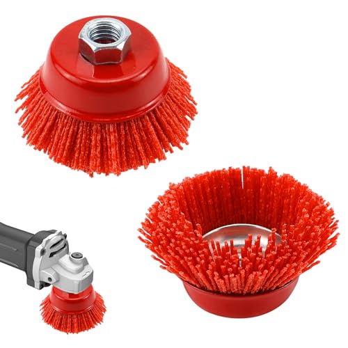 NCTNCX 2 StüCk Nylondraht-TopfbüRste Winkelschleifer M14 TopfbüRste Bohrmaschine Durchmesser 63,5 Mm NylonbüRste Winkelschleifer FüR Entgraten,Rosts Metallpolierreinigung,Lackentfernung NCTNCX 2 StüCk Nylondraht-TopfbüRste Winkelschleifer M14 TopfbüRste Bohrmaschine Durchmesser 63,5 Mm NylonbüRste Winkelschleifer FüR Entgraten,Rosts Metallpolierreinigung,Lackentfernung von NCTNCX