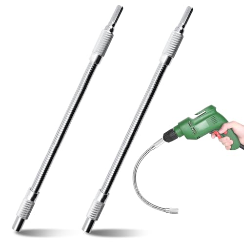 NCTNCX Biegsame Welle 2 StüCk Flexibler Bithalter 1/4 Hex-Shank Bit VerläNgerung Flexible Welle FüR Bohrmaschine Und Schraubendreher In Engen RäUmen (300MM) von NCTNCX