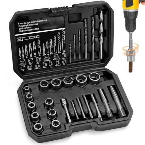 NCTNCX Linksausdreher Set 26 Teiliges ausdreher mit Spiralbohrer,Ausdreher für abgebrochene Drähte,Umrüstperien,Ausdreherfür abgebrochene Bolzen für beschädigte,Verrosteter Bolzen und Schrauben NCTNCX Linksausdreher Set 26 Teiliges ausdreher mit Spiralbohrer,Ausdreher für abgebrochene Drähte,Umrüstperien,Ausdreherfür abgebrochene Bolzen für beschädigte,Verrosteter Bolzen und Schrauben von NCTNCX