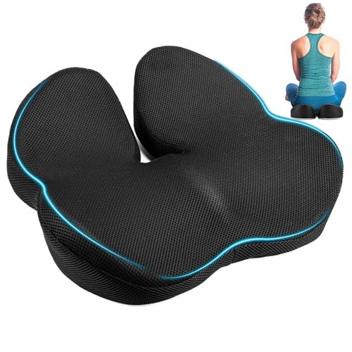 NCTNCX Sitzkissen orthopädisch, Ergonomisches Sitzkissen, Steißbeinkissen Entlastung bei langem Sitzen, Für Schreibtisch Stuhl, Gaming Stuhl, Rollstuhl,Schwarz (schwarz) von NCTNCX