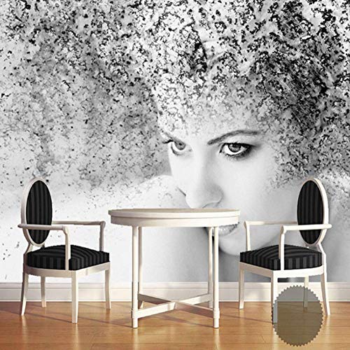 Tapeten Frau schwarz und weiß Fototapete 3D Vlies Wandtapete XXL Moderne Wanddeko Wandbilder Wohnzimmer Schlafzimmer Wand Dekoration 140x100cm von NCTQWET