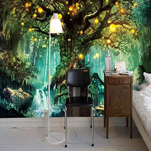 Tapeten Märchen Wald Fototapete 3D Vlies Wandtapete XXL Moderne Wanddeko Wandbilder Wohnzimmer Schlafzimmer Wand Dekoration 300x210cm von NCTQWET