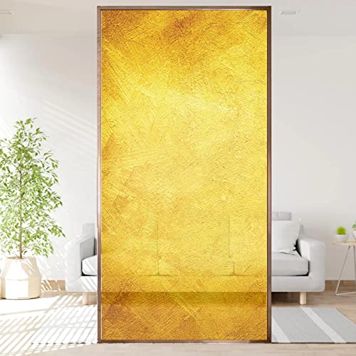 Fensterfolie 3D Fensterfolie Selbstklebend Blickdicht Statische Folie ohne Klebstoff Sichtschutz Milchglas Fensterfolien Büro und Zuhause Dekofolie Anti-UV 45X200 cm - Gelb Unregelmäßig von NCWANG