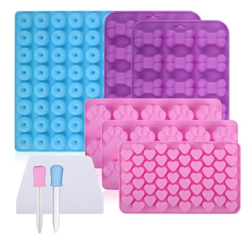 NCZCDZSW Backmatte Hundekekse 9 Stück Hundekekse Backform mit Schaber und 2 Tropfer Backmatten für Hundeleckerlies Silikon Hundeleckerli Backmatte für DIY Hundeleckerlies Kekse Schokolade Süßigkeiten von NCZCDZSW