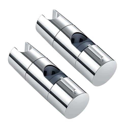 NCZCDZSW Duschkopfhalterung 2 Stück Universal Duschhalterung 19-25 mm Verstellbarer Duschbrause Halterung 45° Drehbar Handbrause Halterung ABS Verchromt Brausehalter Duschkopfhalter für Duschstange von NCZCDZSW