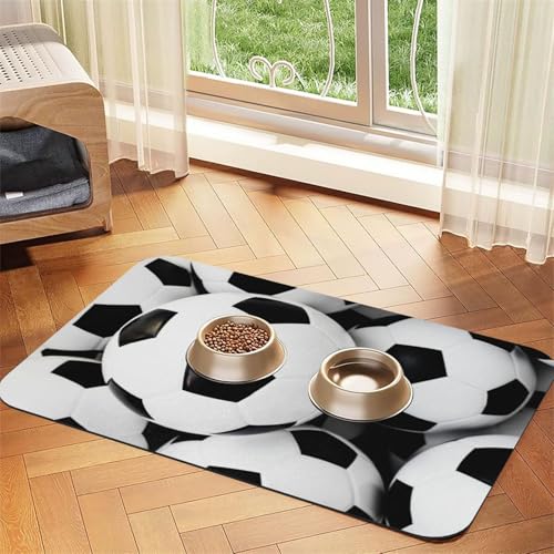 Futternapf-Matte für Hunde und Katzen, saugfähig, wasserdicht, rutschfest, schnell trocknend, Bodenschutz, Leder-Tischdecke von NDDCEDEW