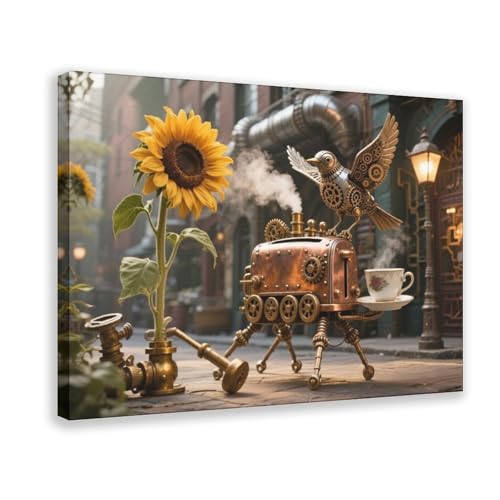 Metall-Brotmacher und Vogel und Blume, Kunst-Leinwand-Poster, Schlafzimmer, Dekoration, Landschaft, Büro, Raumdekoration, Geschenk, 50 x 75 cm Metall-Brotmacher und Vogel und Blume, Kunst-Leinwand-Poster, Schlafzimmer, Dekoration, Landschaft, Büro, Raumdekoration, Geschenk, 50 x 75 cm von NDGSA
