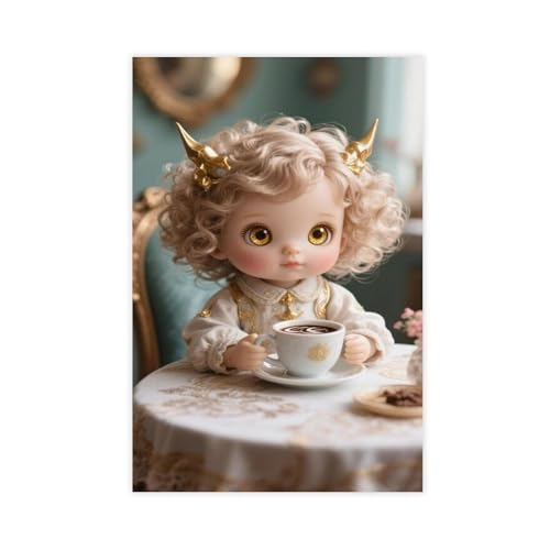 NDGSA Gemischte Rassenpuppe trinken Kaffee Kunstposter Leinwand Poster Wandkunst Dekor Druck Bild Gemälde für Wohnzimmer Schlafzimmer Dekoration 60 x 90 cm NDGSA Gemischte Rassenpuppe trinken Kaffee Kunstposter Leinwand Poster Wandkunst Dekor Druck Bild Gemälde für Wohnzimmer Schlafzimmer Dekoration 60 x 90 cm von NDGSA