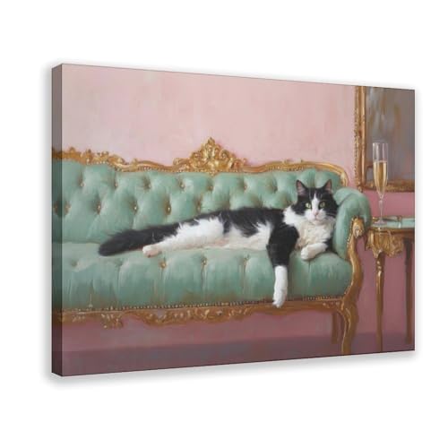 NDGSA Kunstdruck auf Leinwand, Motiv "Pajama-Katze und Champagner", Wandkunst, Dekordruck, Bild Gemälde für Wohnzimmer, Schlafzimmer, Dekoration, 20 x 30 cm NDGSA Kunstdruck auf Leinwand, Motiv "Pajama-Katze und Champagner", Wandkunst, Dekordruck, Bild Gemälde für Wohnzimmer, Schlafzimmer, Dekoration, 20 x 30 cm von NDGSA
