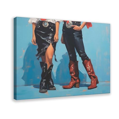 NDGSA Leinwand-Poster, Motiv: Western-Cowboystiefel, Retro-Stil, Wandkunst, Dekor, Bild, Gemälde für Wohnzimmer, Schlafzimmer, Dekoration, 20 x 30 cm, Blau NDGSA Leinwand-Poster, Motiv: Western-Cowboystiefel, Retro-Stil, Wandkunst, Dekor, Bild, Gemälde für Wohnzimmer, Schlafzimmer, Dekoration, 20 x 30 cm, Blau von NDGSA