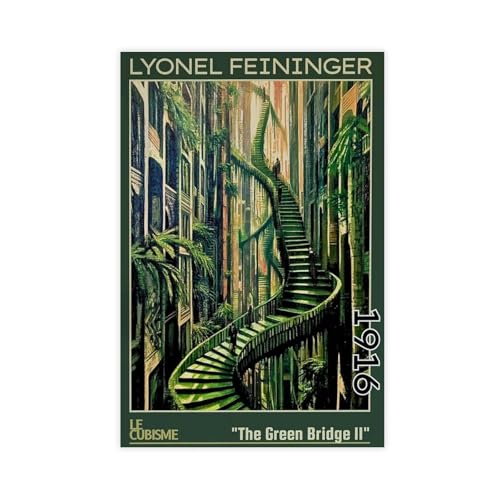 NDGSA Leinwandposter, Motiv: surreale kubistische grüne Brücke, Architektur, Schlafzimmer, Dekoration, Landschaft, Büro, Raumdekoration, Geschenk, 40 x 60 cm NDGSA Leinwandposter, Motiv: surreale kubistische grüne Brücke, Architektur, Schlafzimmer, Dekoration, Landschaft, Büro, Raumdekoration, Geschenk, 40 x 60 cm von NDGSA