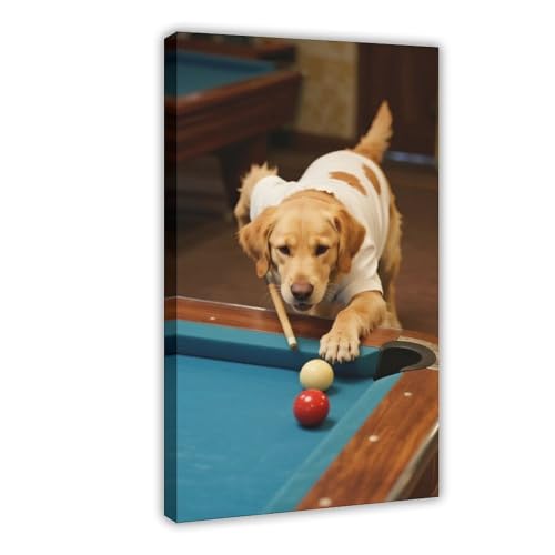 NDGSA Leinwandposter Surreal Golden Retriever, spielender Pool, Schlafzimmer, Dekoration, Landschaft, Büro, Raumdekoration, Geschenk, 50 x 75 cm NDGSA Leinwandposter Surreal Golden Retriever, spielender Pool, Schlafzimmer, Dekoration, Landschaft, Büro, Raumdekoration, Geschenk, 50 x 75 cm von NDGSA