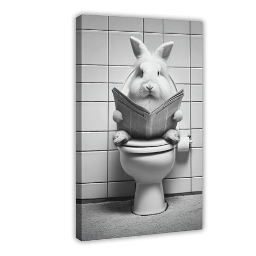 NDGSA Leinwandposter "The Rabbit Is Reading A Book on The Toilette", Schlafzimmer, Landschaft, Büro, Raumdekoration, Geschenk, 30 x 45 cm NDGSA Leinwandposter "The Rabbit Is Reading A Book on The Toilette", Schlafzimmer, Landschaft, Büro, Raumdekoration, Geschenk, 30 x 45 cm von NDGSA