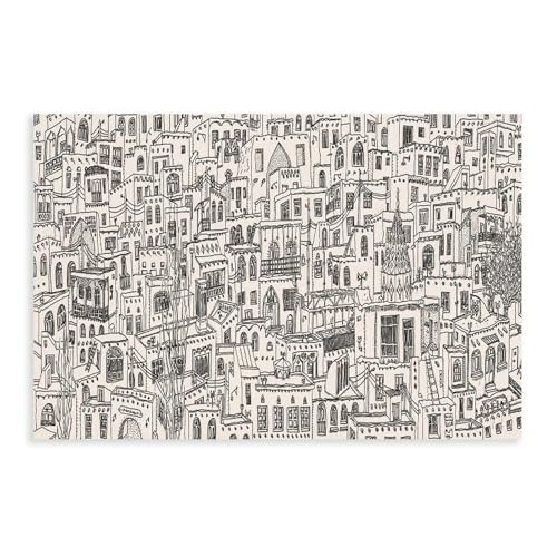 NDGSA Leinwandposter mit Panorama-Linienzeichnung islamischer Architektur, Schlafzimmerdekoration, Landschaft, Büro, Raumdekoration, Geschenk, 50 x 75 cm NDGSA Leinwandposter mit Panorama-Linienzeichnung islamischer Architektur, Schlafzimmerdekoration, Landschaft, Büro, Raumdekoration, Geschenk, 50 x 75 cm von NDGSA