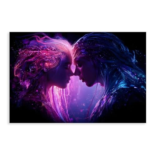 NDGSA Leinwandposter mit himmlischer Energie, ewige Liebe, Paare, Wandkunst, Dekordruck, Bild Gemälde für Wohnzimmer, Schlafzimmer, Dekoration, 50 x 75 cm NDGSA Leinwandposter mit himmlischer Energie, ewige Liebe, Paare, Wandkunst, Dekordruck, Bild Gemälde für Wohnzimmer, Schlafzimmer, Dekoration, 50 x 75 cm von NDGSA