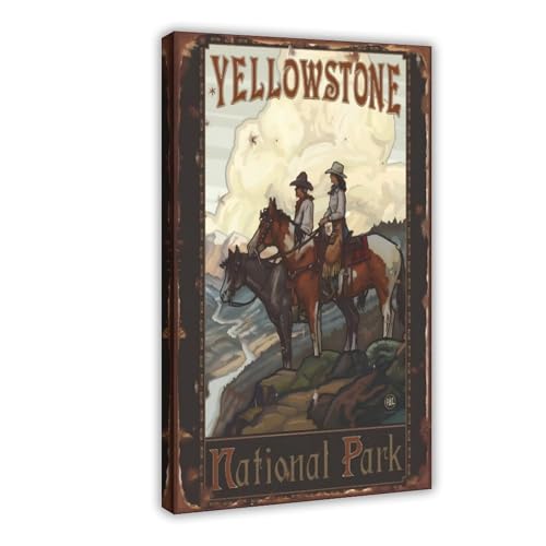 NDGSA Leinwandposter mit zwei Reitern im Yellowstone-Nationalpark, Schlafzimmer, Dekoration, Landschaft, Büro, Raumdekoration, Geschenk, 30 x 45 cm NDGSA Leinwandposter mit zwei Reitern im Yellowstone-Nationalpark, Schlafzimmer, Dekoration, Landschaft, Büro, Raumdekoration, Geschenk, 30 x 45 cm von NDGSA