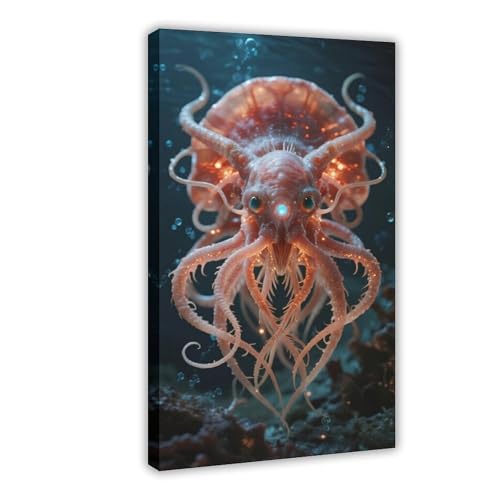NDGSA Surreal Tiefsee-Oktopus-Leinwand-Poster, Wandkunst, Dekordruck, Bild Gemälde für Wohnzimmer, Schlafzimmer, Dekoration, 20 x 30 cm NDGSA Surreal Tiefsee-Oktopus-Leinwand-Poster, Wandkunst, Dekordruck, Bild Gemälde für Wohnzimmer, Schlafzimmer, Dekoration, 20 x 30 cm von NDGSA