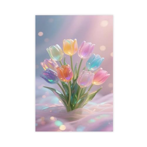 NDGSA Transparentes Glas mit verträumtem Tulpenaufdruck, Leinwand, Poster, Schlafzimmer, Dekoration, Landschaft, Büro, Raumdekoration, Geschenk, 40 x 60 cm NDGSA Transparentes Glas mit verträumtem Tulpenaufdruck, Leinwand, Poster, Schlafzimmer, Dekoration, Landschaft, Büro, Raumdekoration, Geschenk, 40 x 60 cm von NDGSA