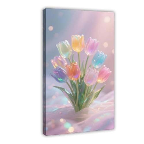 NDGSA Transparentes Glas mit verträumtem Tulpendruck, Leinwandposter, Wandkunst, Dekordruck, Bild, Gemälde für Wohnzimmer, Schlafzimmer, Dekoration, 30 x 45 cm NDGSA Transparentes Glas mit verträumtem Tulpendruck, Leinwandposter, Wandkunst, Dekordruck, Bild, Gemälde für Wohnzimmer, Schlafzimmer, Dekoration, 30 x 45 cm von NDGSA
