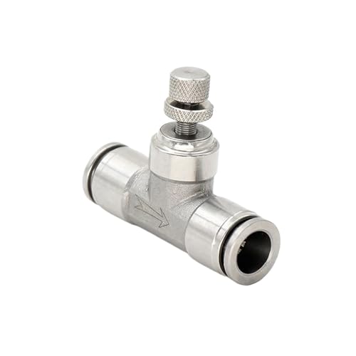 NDJQY Drosselklappe SA 4–12 mm Luftstromgeschwindigkeits-Rohrsteuerventil, 304 Edelstahlrohr, Luftschlauch, pneumatische Schnellsteckverschraubungen (SA 12 mm) von NDJQY