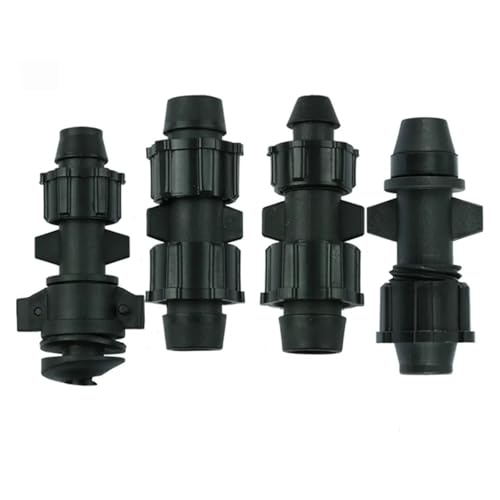 NDJQY Tropfbewässerung mit Schloss, 16 mm, Doppelverriegelung, Mutter Direktverbindung, Tropfrohrverbindung, Tropfbewässerungsrohrverschraubungen (Schlauchdurchgang), 5 Stück von NDJQY