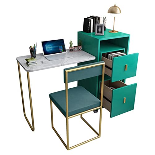 Computertisch, leicht, luxuriös, faltbar, Laptoptisch mit Rollen, beweglicher, multifunktionaler, teleskopischer, einteiliger Bücherregal-Schreibtischstuhl, versteckbarer Stuhl für den Arbeitspla von NDKSZHEQ