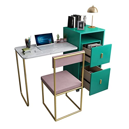 Computertisch, leicht, luxuriös, faltbar, Laptoptisch mit Rollen, beweglicher, multifunktionaler, teleskopischer, einteiliger Bücherregal-Schreibtischstuhl, versteckbarer Stuhl für den Arbeitspla von NDKSZHEQ