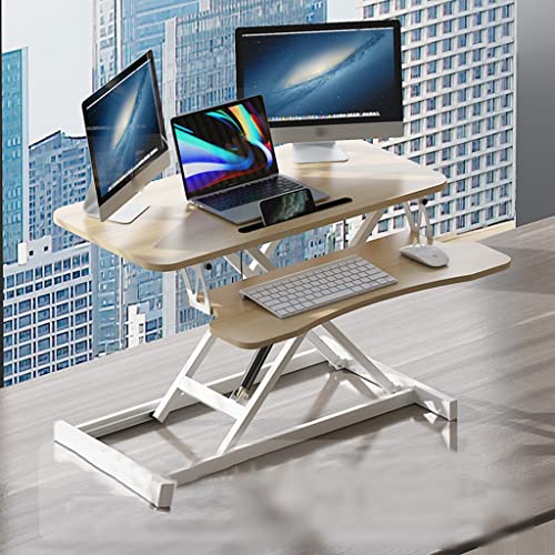 NDKSZHEQ Klappbarer Laptop-Schreibtisch, umwandelbarer Stehschreibtisch mit Tastaturablage, tragbarer klappbarer Computertisch, verstellbare Beine für kleine Räume, Heimbüro, Schule von NDKSZHEQ