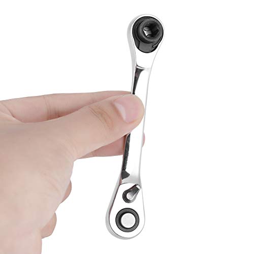 NDNCZDHC 1/4-Zoll-Ratschenschlüssel, 6,35 mm Mini-Stecknuss, Ratsche und Bit-Treiber, Multi-Tool-Schraubendreher, Sechskant-Ratschenschlüssel, 72 Zähne, umschaltbare Ratschen mit Bit-Treiber (107 mm) von NDNCZDHC