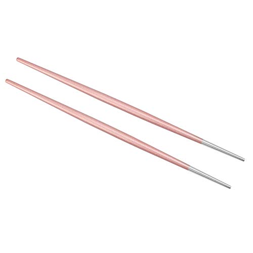 NDNCZDHC 1 Paare wiederverwendbare Essstäbchen, 22 cm/8,7 Zoll Edelstahl -Metall -Sushi -Stäbchen, japanisches chinesisches koreanisches Geschirr (Rosa Silber) von NDNCZDHC