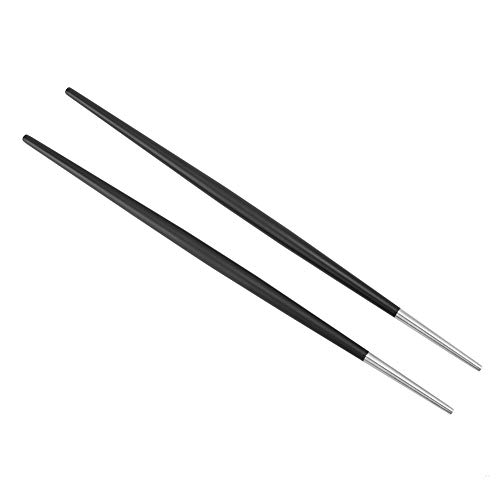 NDNCZDHC 1 Paare wiederverwendbare Essstäbchen, 22 cm/8,7 Zoll Edelstahl -Metall -Sushi -Stäbchen, japanisches chinesisches koreanisches Geschirr (Schwarz Silber) von NDNCZDHC