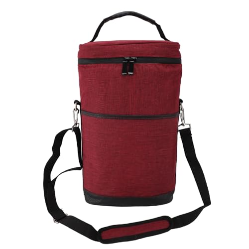 NDNCZDHC 2 Flaschenweinbeutel -Trägertasche, Weinkühlerbeutel mit verstellbarem gepolstertem Schultergurt, tragbare Flaschenhülle für Picknickreisen (Verrotten) von NDNCZDHC