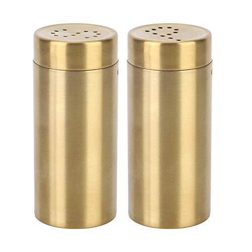 NDNCZDHC 2 Stück goldenes Gewürz glas, 90ml Edelstahl Salz streuer, Gewürz flasche zum Kochen, spender für Salz zucker von NDNCZDHC