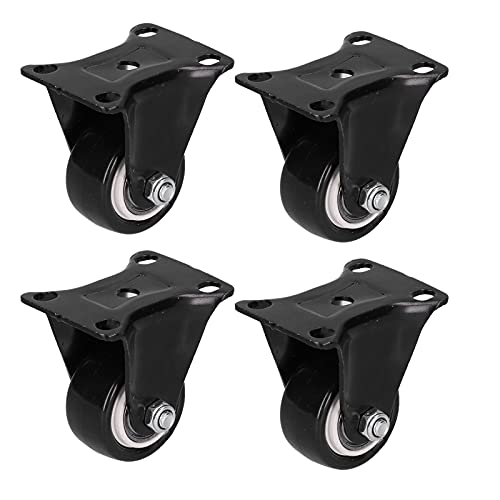 NDNCZDHC 4PCS Casters Rollen Schwerleistungssteuer, 60 kg / 132,3 lb Einladung 40 mm Durchmesser Fixe Rollen für Werkzeugkästen, leichte Maschinen, Geräteregale von NDNCZDHC