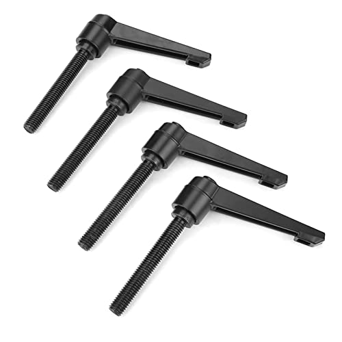 NDNCZDHC 4PCS Clamping Lever Handles, M10 Male Thread Adjustable Fixing Handle Metal Machine Knobs Stainless Steel Threaded Male Stud (80MM) von NDNCZDHC