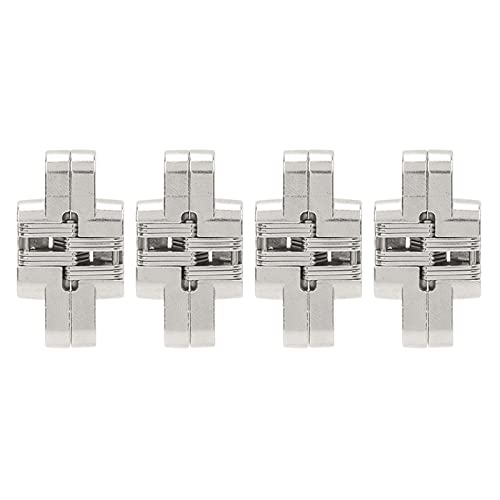 NDNCZDHC 4pcs Mini Cross Hidden Scharnier, 1,7 Zoll Mini Zinklegierung 180 Grad unsichtbare Kreuzschanplätze für Schmuckschachtel Klapptür von NDNCZDHC